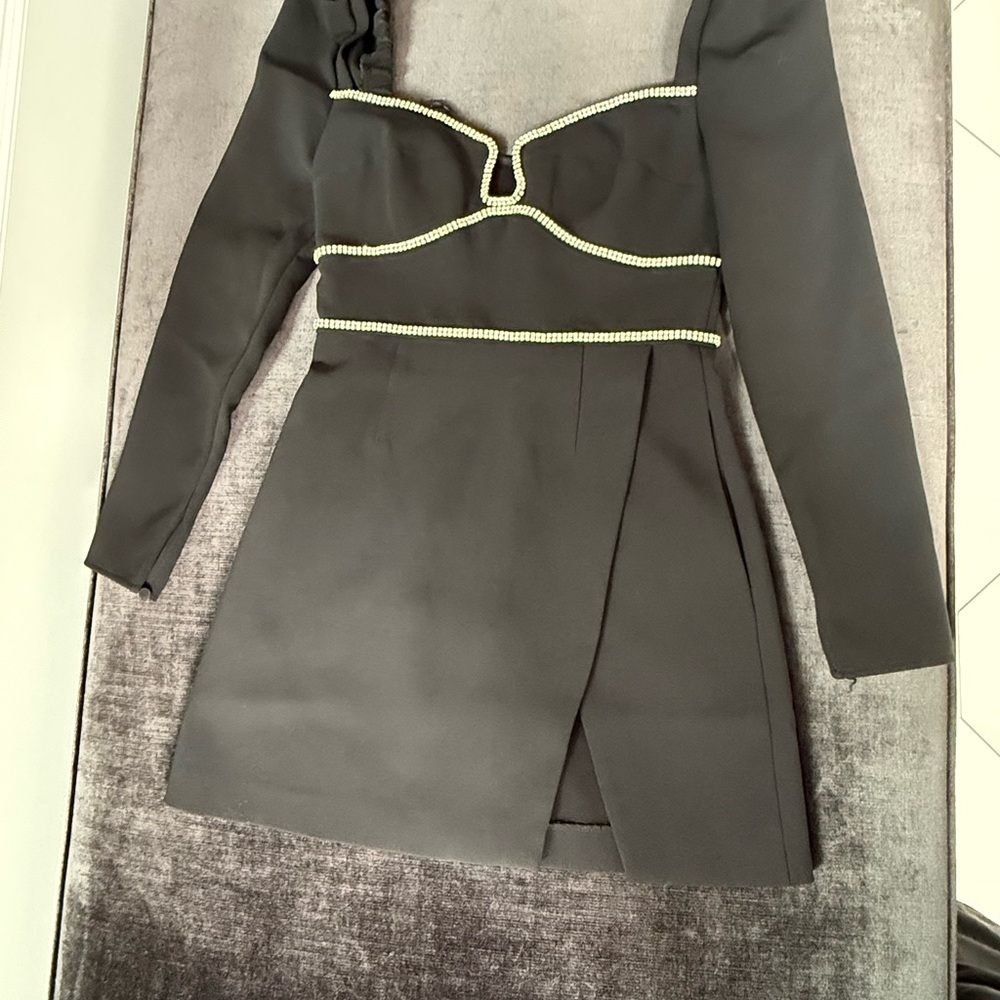 Self-Portrait Black Dress with crystal Trim